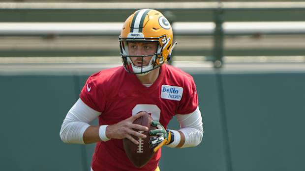Packers quarterback Sean Clifford during camp.